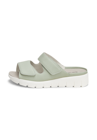 bequeme Pantolette Softnappaleder mint