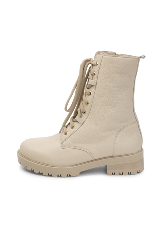 attraktive Stiefelette Hirschleder beige