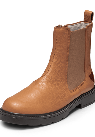 beherzte Stiefelette Hirschleder camel