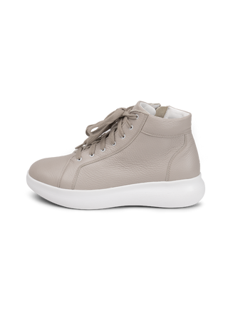 sportlicher Hightop Sneaker Hirschleder betongrau