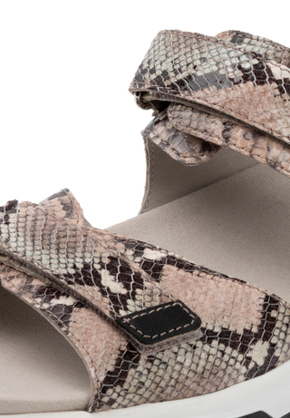 formstarke Sandale Softnappaleder snake/taupe