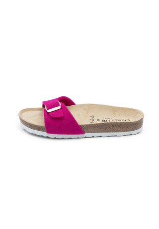 mollige Pantolette Wollfilz pink