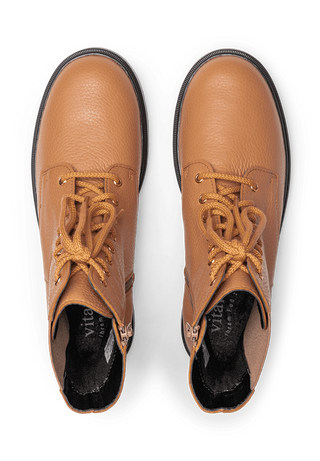 sehenswerte Stiefelette Hirschleder camel