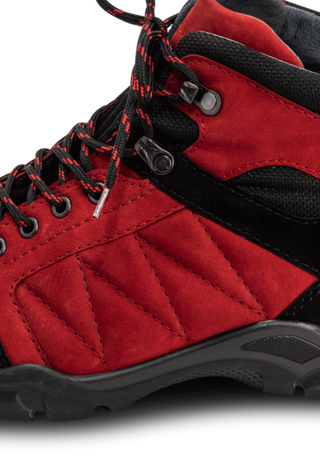 bequeme Trekkingstiefelette Nubukleder cherryrot