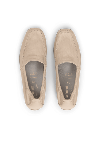 anschmiegsamer Mokassin Hirschleder beige