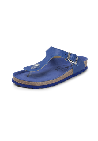 leichte Pantolette Softnappaleder blau