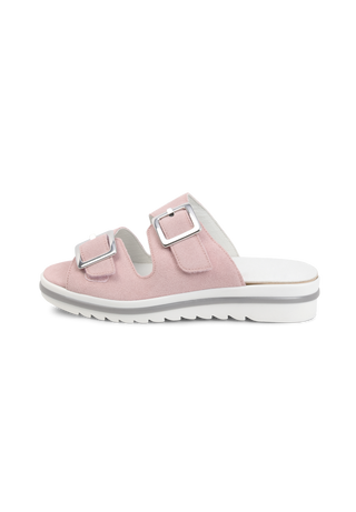 fabelhafte Pantolette Veloursleder rosa