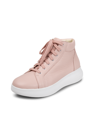 sportlicher Hightop Sneaker Hirschleder puder