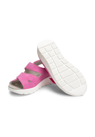 komfortable Sandale Samtziege pink