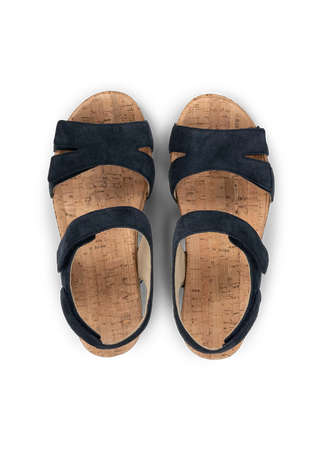 farbenfrohe Sandale Veloursleder marine