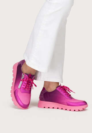 bunter Sneaker Echt Leder & Textil  pink