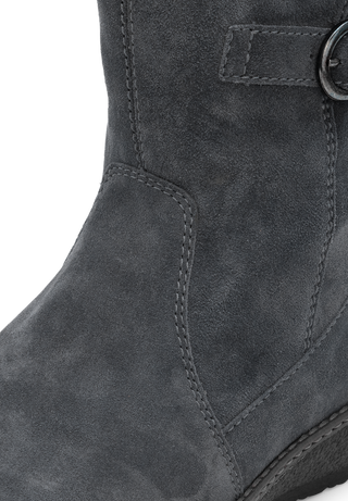 kuschlige Stiefelette Veloursleder marine