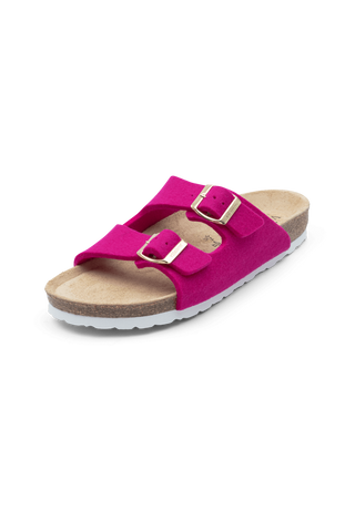 behagliche Pantolette Wollfilz pink