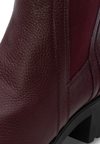 stylesichere Stiefelette Hirschleder aubergine