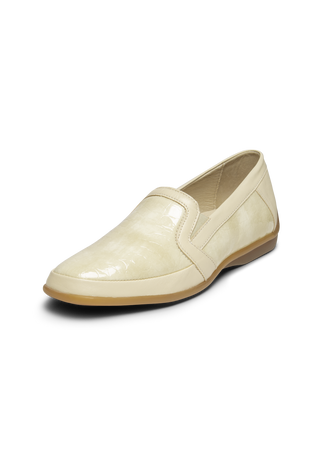 stilsicherer Slipper Leder/Stretch beige