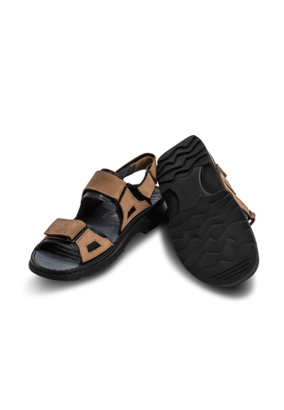 sportliche Sandale Nubukleder schwarz/braun
