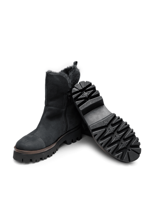 wundervolle Stiefelette Nubukleder marine