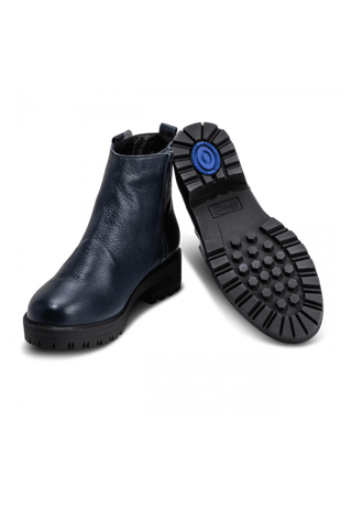 exklusive Stiefelette Hirschleder marine