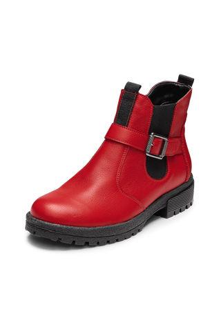 gemütvolle Stiefelette Softnappaleder rot