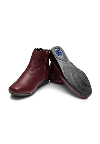 flotte Stiefelette Hirschleder bordeaux