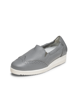 bequemer Slipper Hirschleder grau