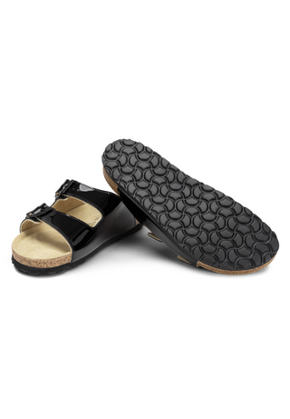praktische Pantolette Softlack schwarz