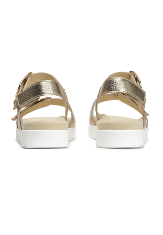 bequeme Sandale Hirschleder gold