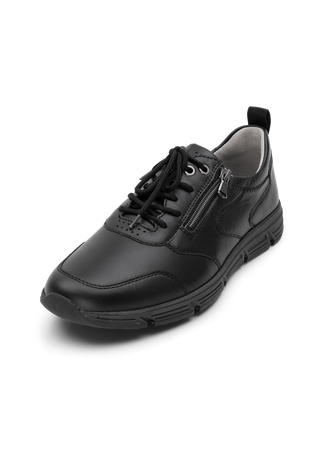 stilsicherer Sneaker Softnappaleder schwarz