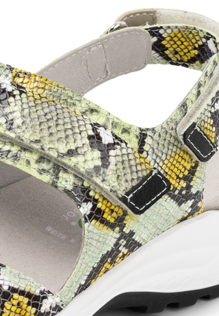 formstarke Sandale Softnappaleder snake/lime