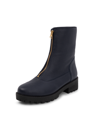 perfekte Stiefelette Hirschleder marine