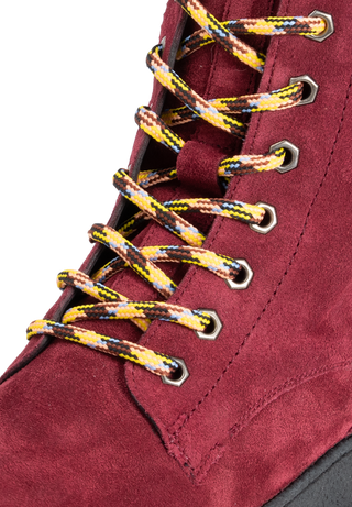 sportliche Stiefelette Veloursleder bordeaux