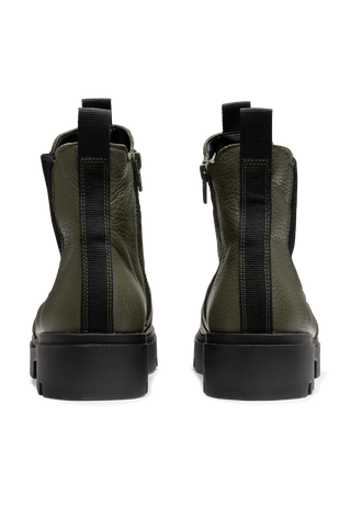 überragende Stiefelette Hirschleder oliv