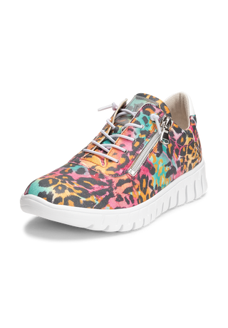 veganer Sneaker Textil bunt-leo-gemustert