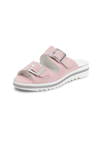 fabelhafte Pantolette Veloursleder rosa