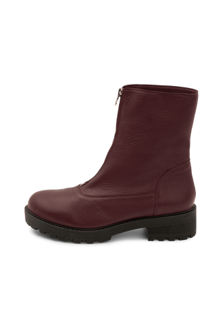 perfekte Stiefelette Hirschleder aubergine