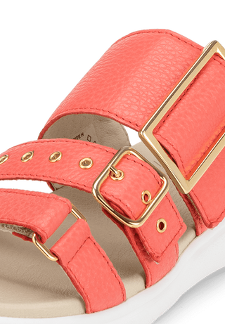 modebewusste Pantolette Hirschleder hummer