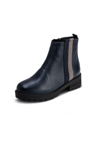 exklusive Stiefelette Hirschleder marine