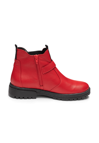 gemütvolle Stiefelette Softnappaleder rot