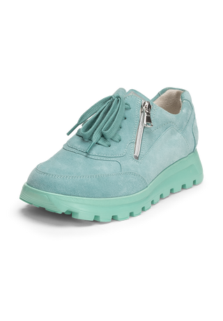 hervorstechender Sneaker Veloursleder aqua