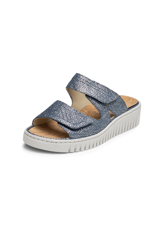 schöne Pantolette Veloursleder marine