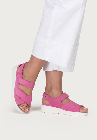komfortable Sandale Samtziege pink