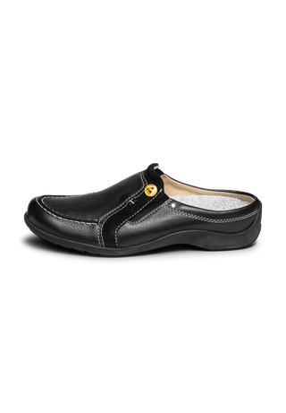 weiche ESD-Pantolette Hirschleder schwarz
