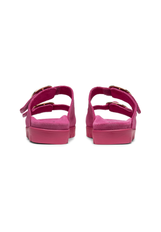 sommerliche Pantolette Veloursleder pink