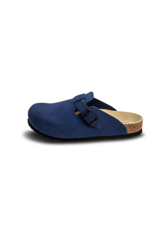 bequemer Clog Nubukleder royalblau