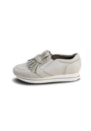 hübscher Slipper Hirschleder offwhite