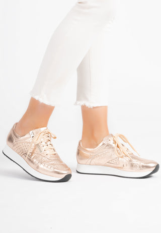 moderner Sneaker Hirschleder rosegold