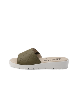 leichte Pantolette Hirschleder khaki