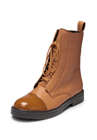 ansehnliche Stiefelette Hirschleder camel