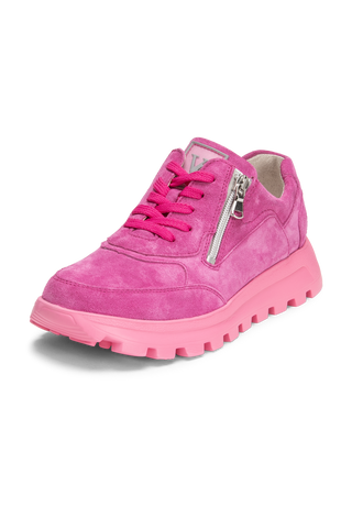 hervorstechender Sneaker Veloursleder pink