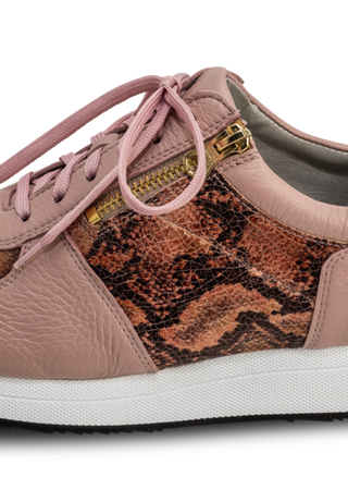 reptil Sneaker Hirschleder rosa/snake